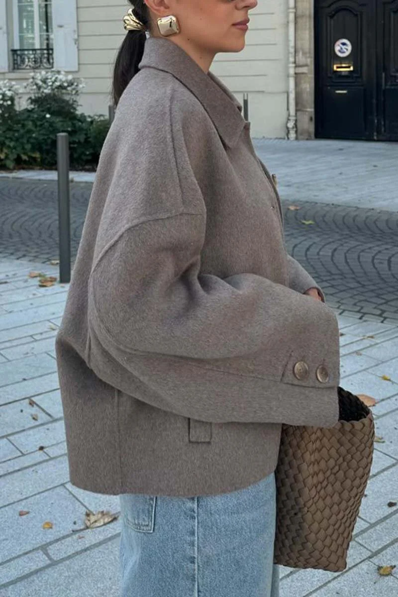 Women's Solid Color Single Breasted Jacket